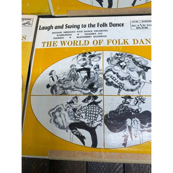 Lot Of 6 The World Of Folk Dances RCA VICTOR 45 ep Vinyl Records - Picture 6 of 16